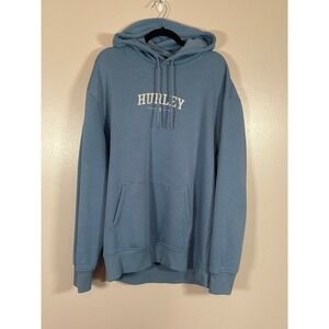 Hurley Mens Blue Embroidered Logo Fleece Pullover Hoodie XL